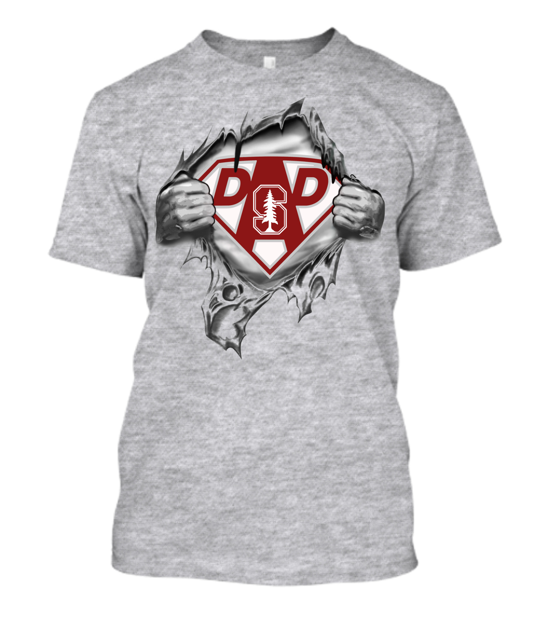 Stanford Cardinal Super Dad Logo Dp Sp Redwood Tree T-Shirt