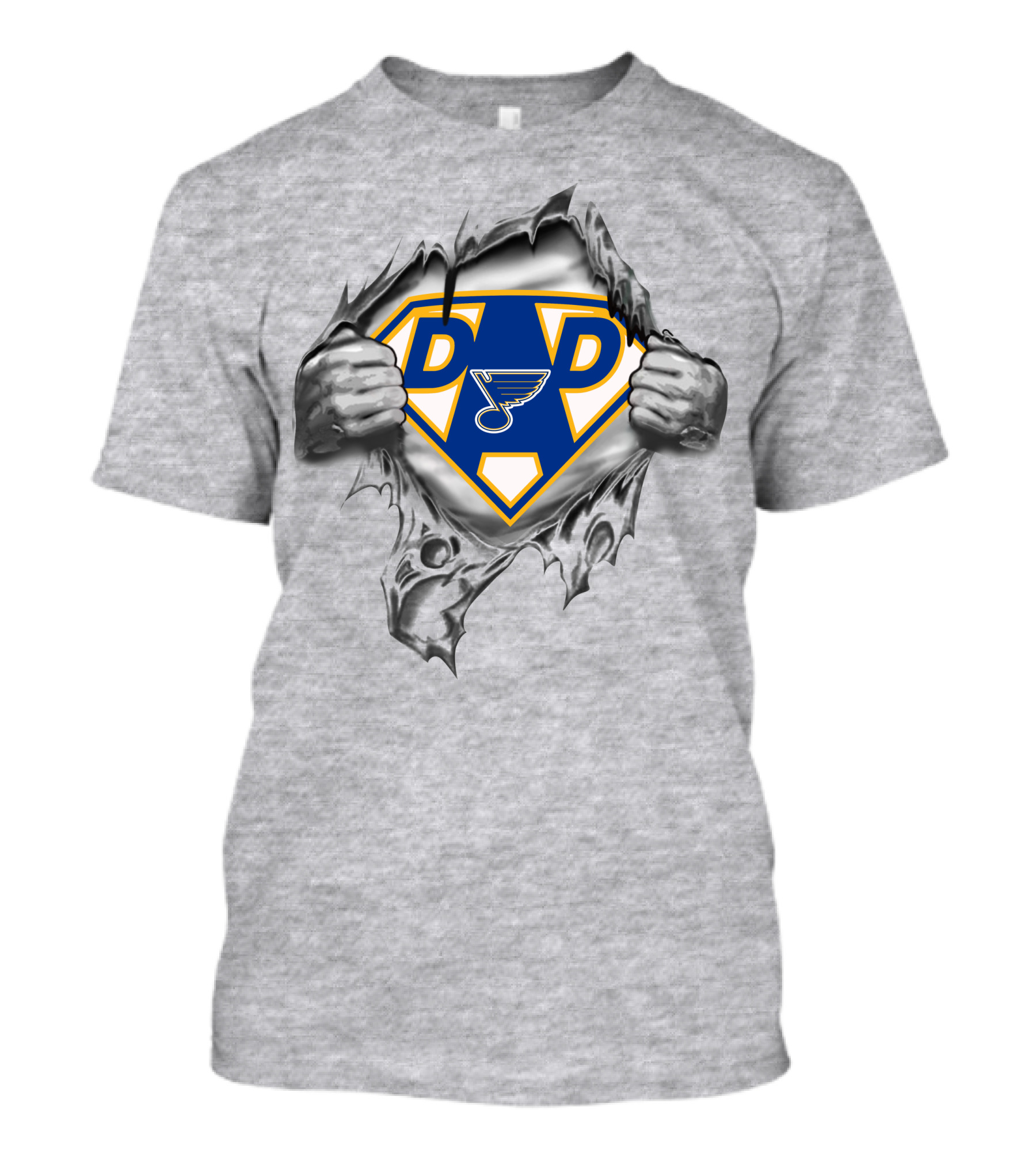 St Louis Blues Super Dad Hockey Hero T-Shirt