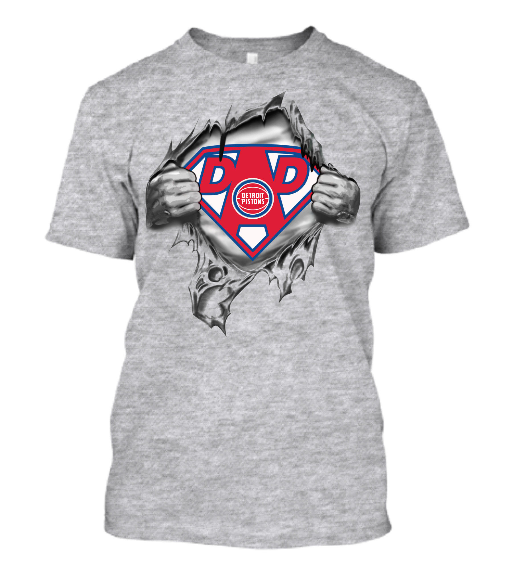 Detroit Pistons Super Dad Logo Superman Style T-Shirt