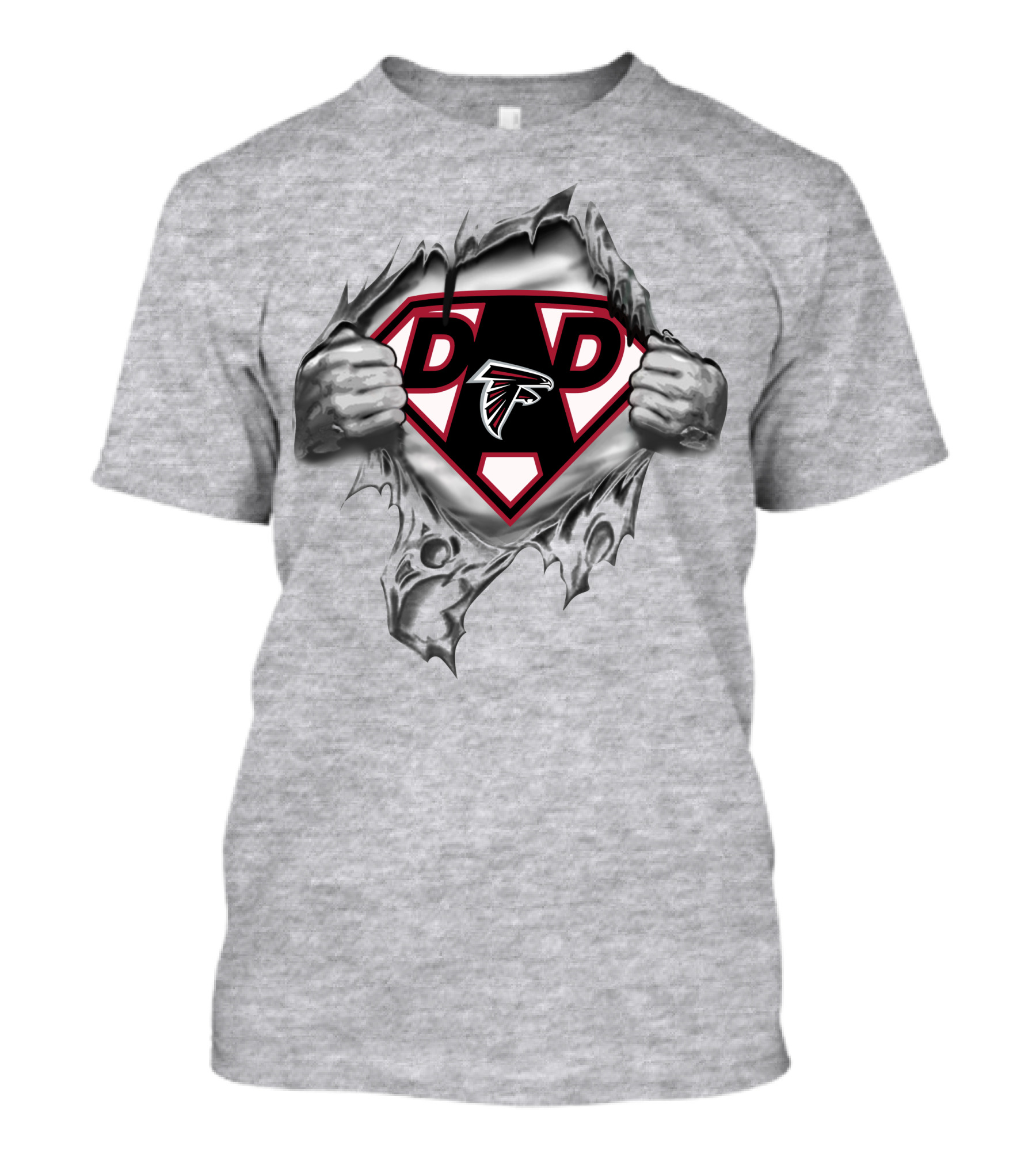 Atlanta Falcons Dad Superhero Emblem Rip T-Shirt