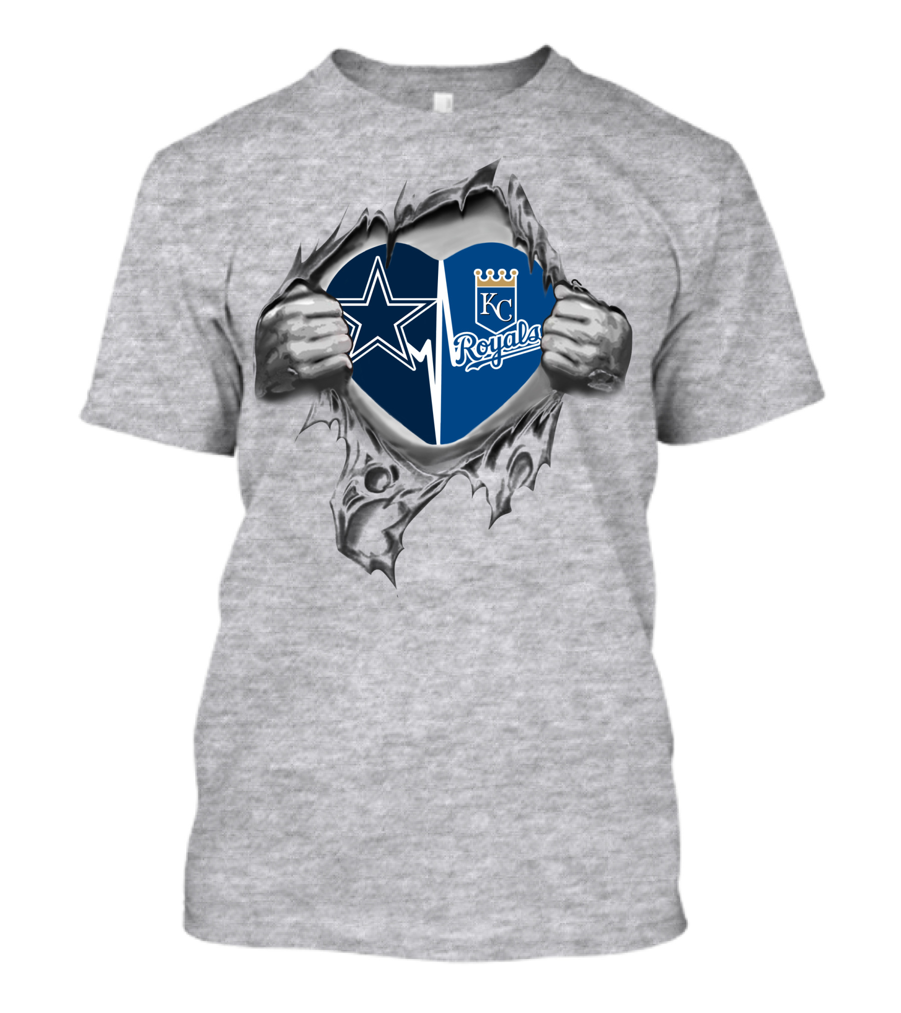 Cowboys Kansas City Royals Heart Duo Burst T-Shirt