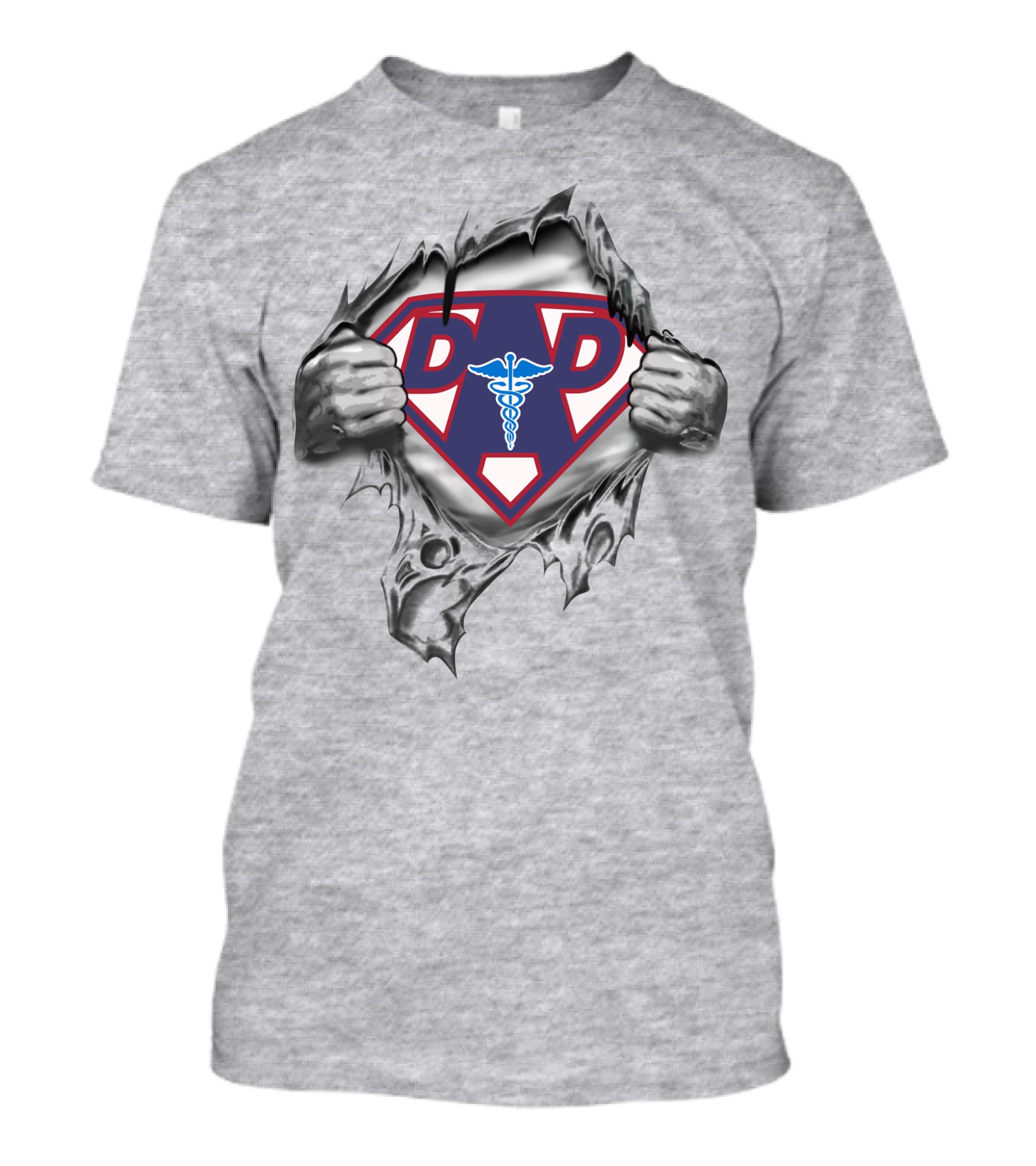 Medical Super Dad Logo With Caduceus Symbol T-Shirt