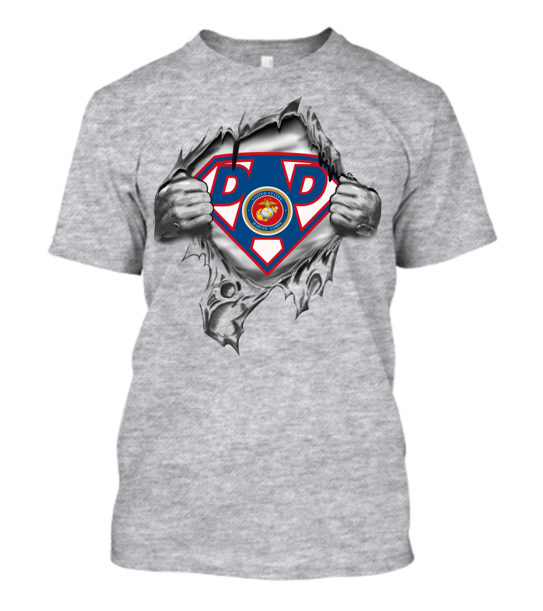 Us Marine Corps Super Dad Superman Style T-Shirt