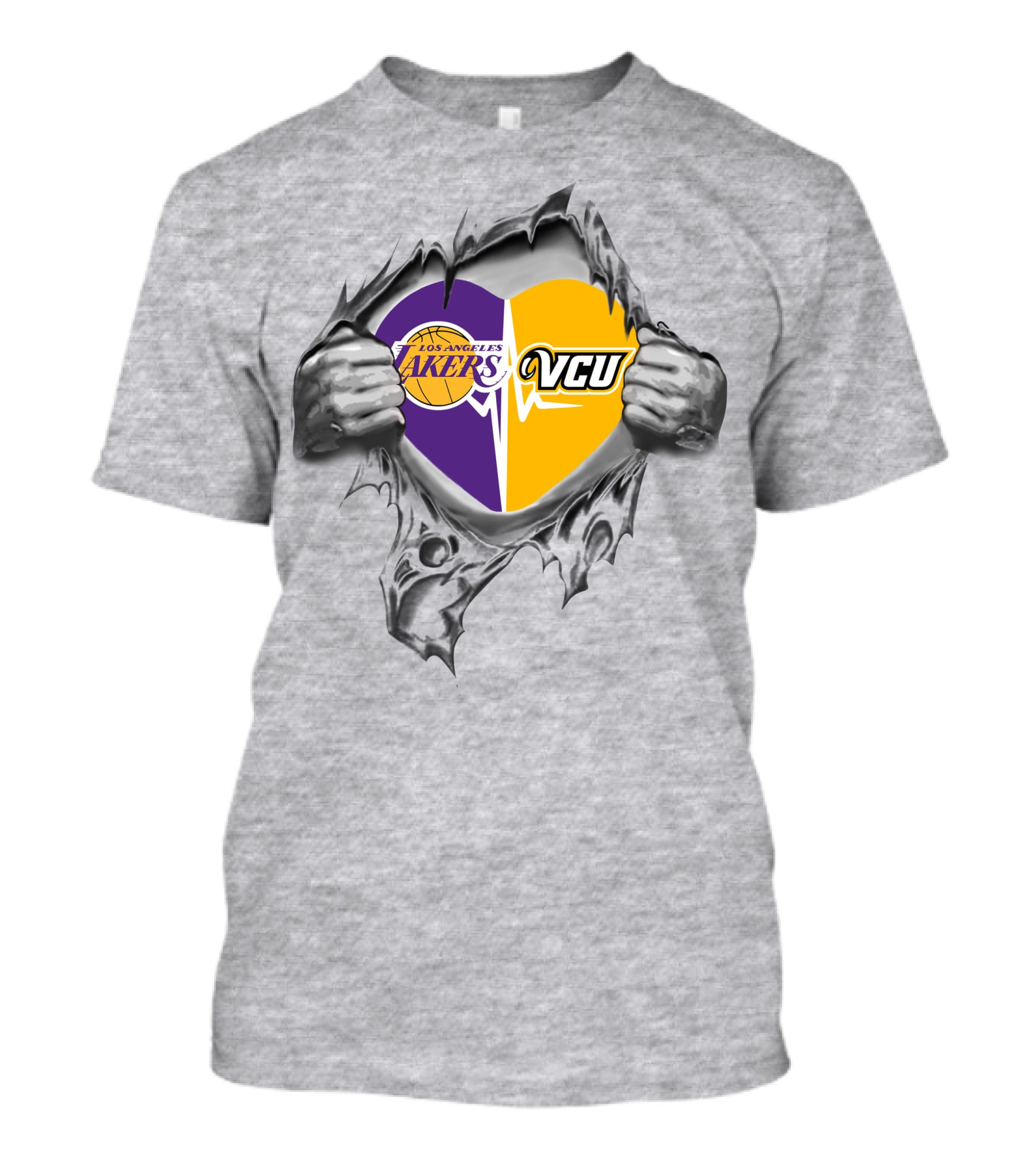 Los Angeles Lakers Vcu Rams Heart Inside My Heart T-Shirt