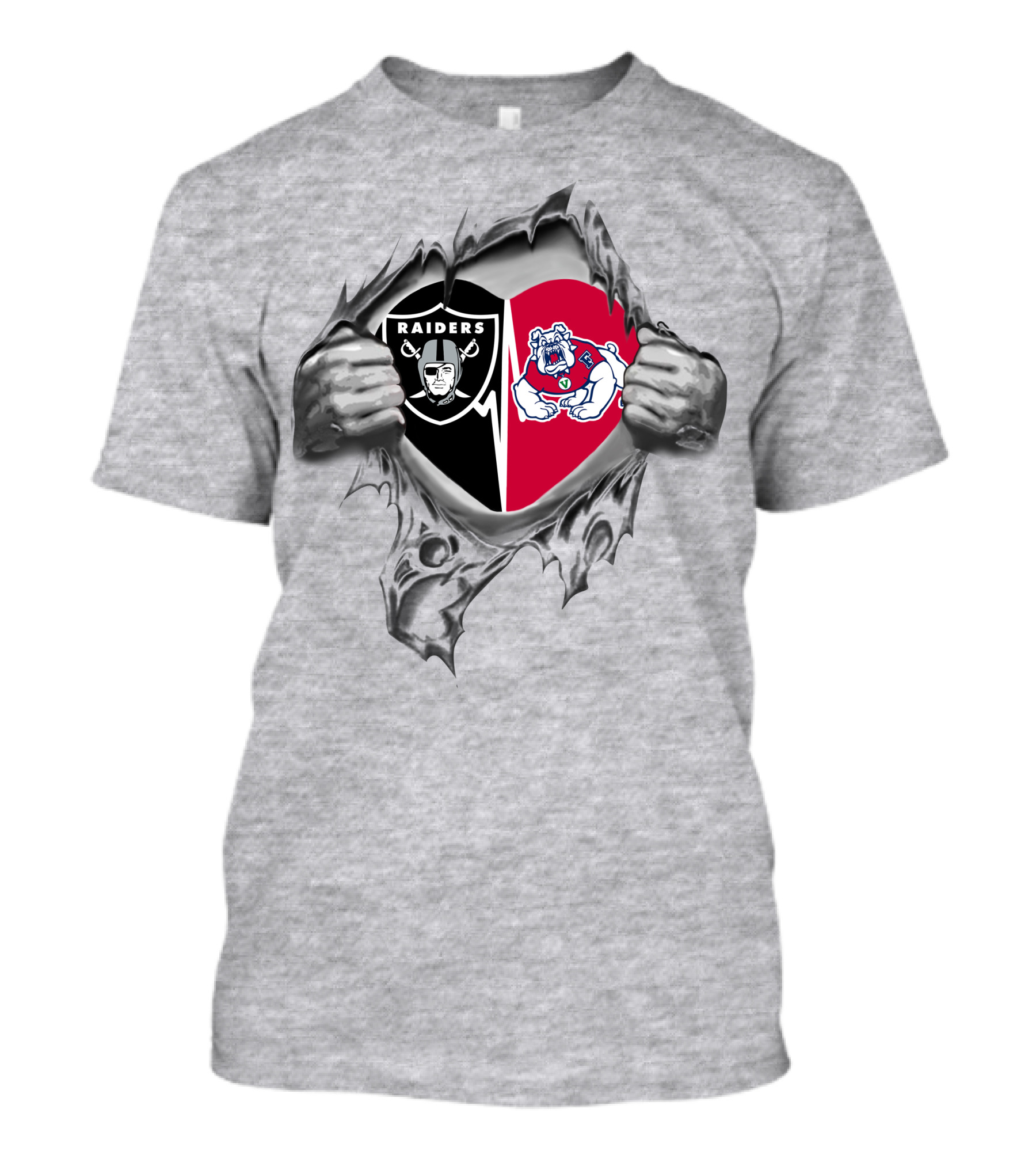 Raiders Fresno State Bulldogs Heart Tearing T-Shirt