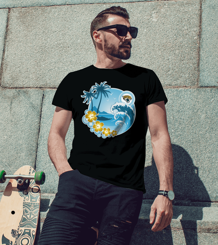 Jacksonville Jaguars Tropical Beach Holiday Wave Scene T-Shirt