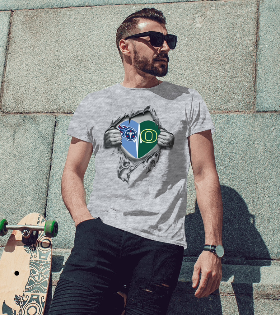 Titans Oregon Ducks Heart T-Shirt