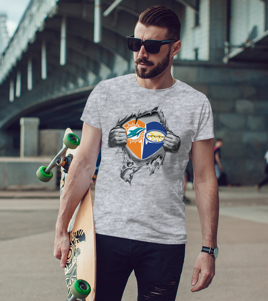 Miami Dolphins Fusion F.c. Heart In My Heart 26 Dolphins T-Shirt