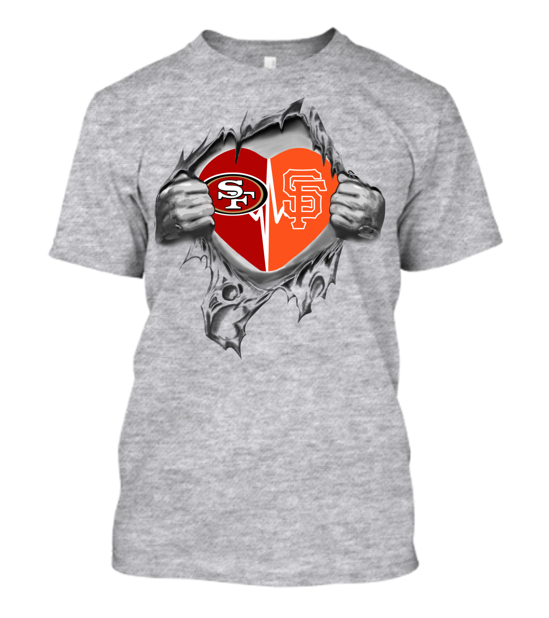 San Francisco 49ers Giants Heart Logo Split – It's In My Heart T-Shirt