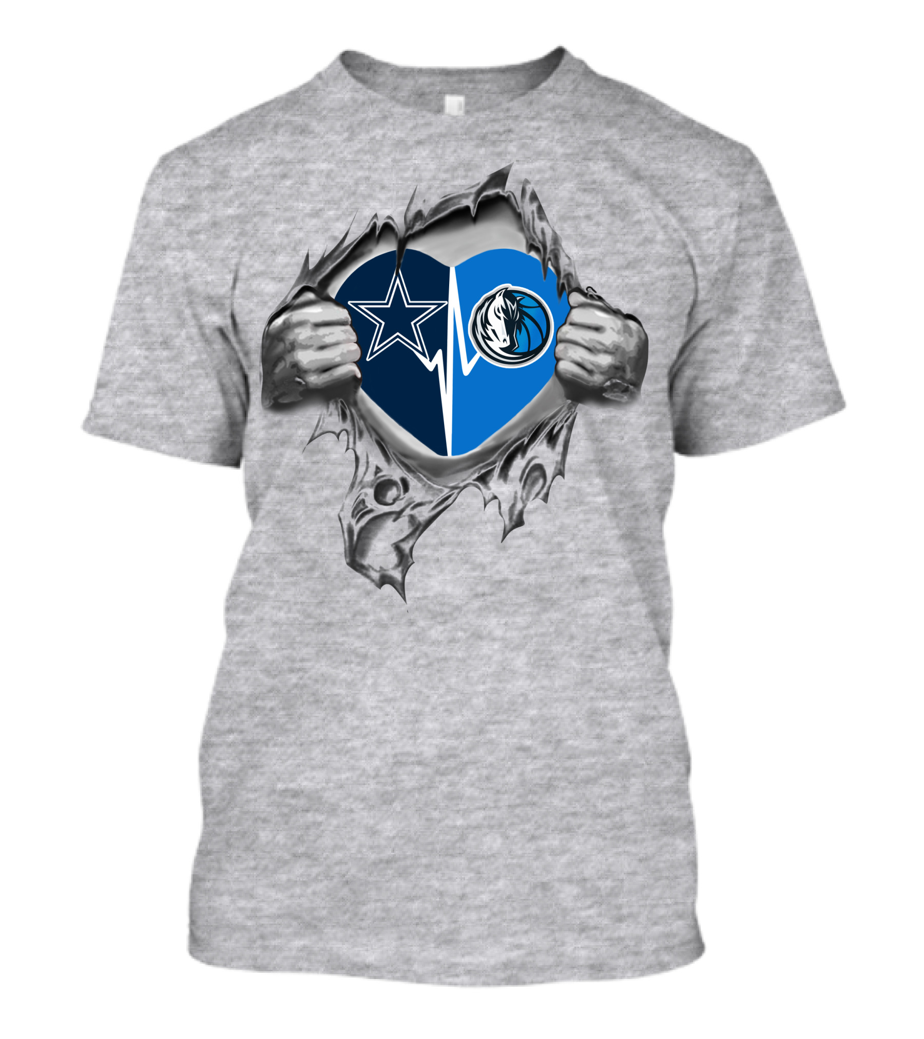 Cowboys Dallas Mavericks Heart Logo Art T-Shirt