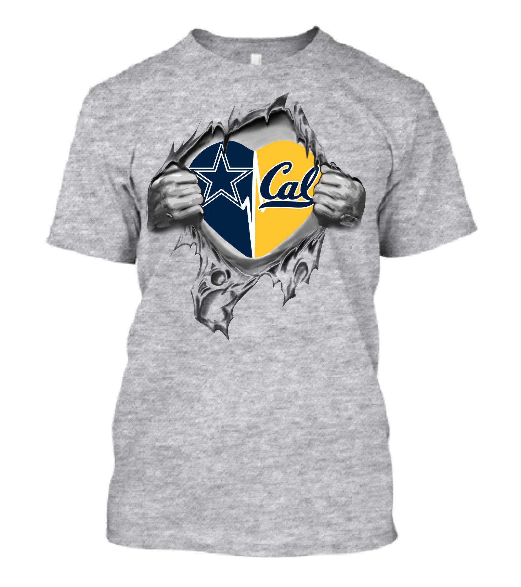 Cowboys Cal Bears Heart Logo Fusion T-Shirt