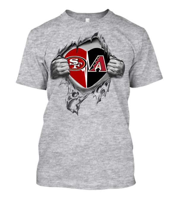49ers Arizona Diamondbacks Heart Logo Combo T-Shirt