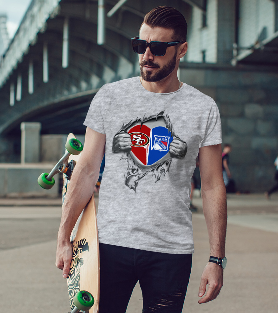 San Francisco 49ers New York Rangers Heart T-Shirt