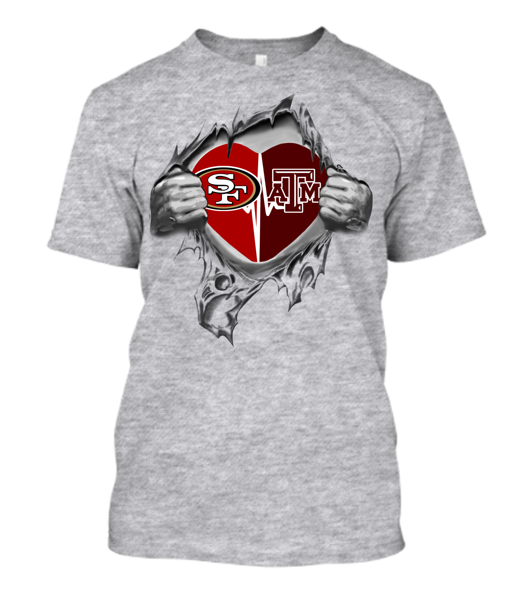 49ers Texas Am Aggies Heart T-Shirt