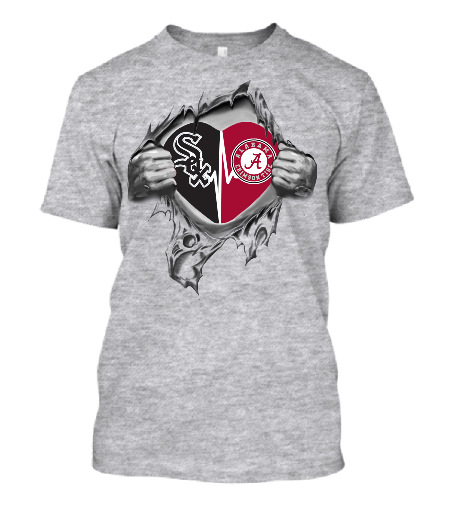 Chicago White Sox Alabama Crimson Tide Heartbeat Fan Pride T-Shirt