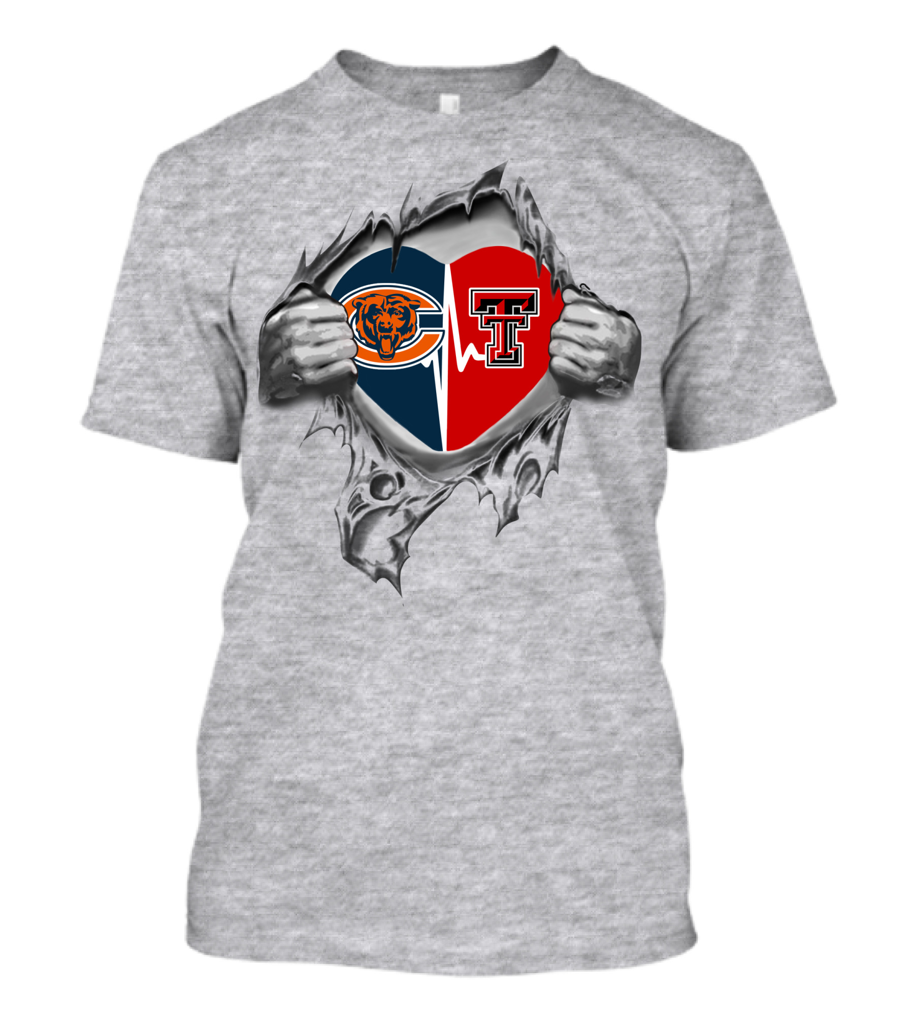 Bears Chicago Texas Tech Red Raiders Heart T-Shirt