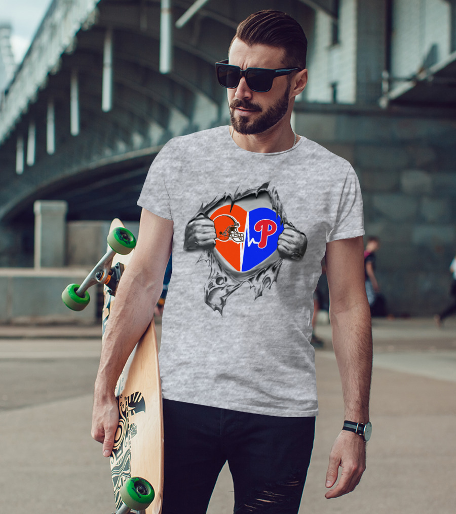 Browns Philadelphia Phillies Heart T-Shirt