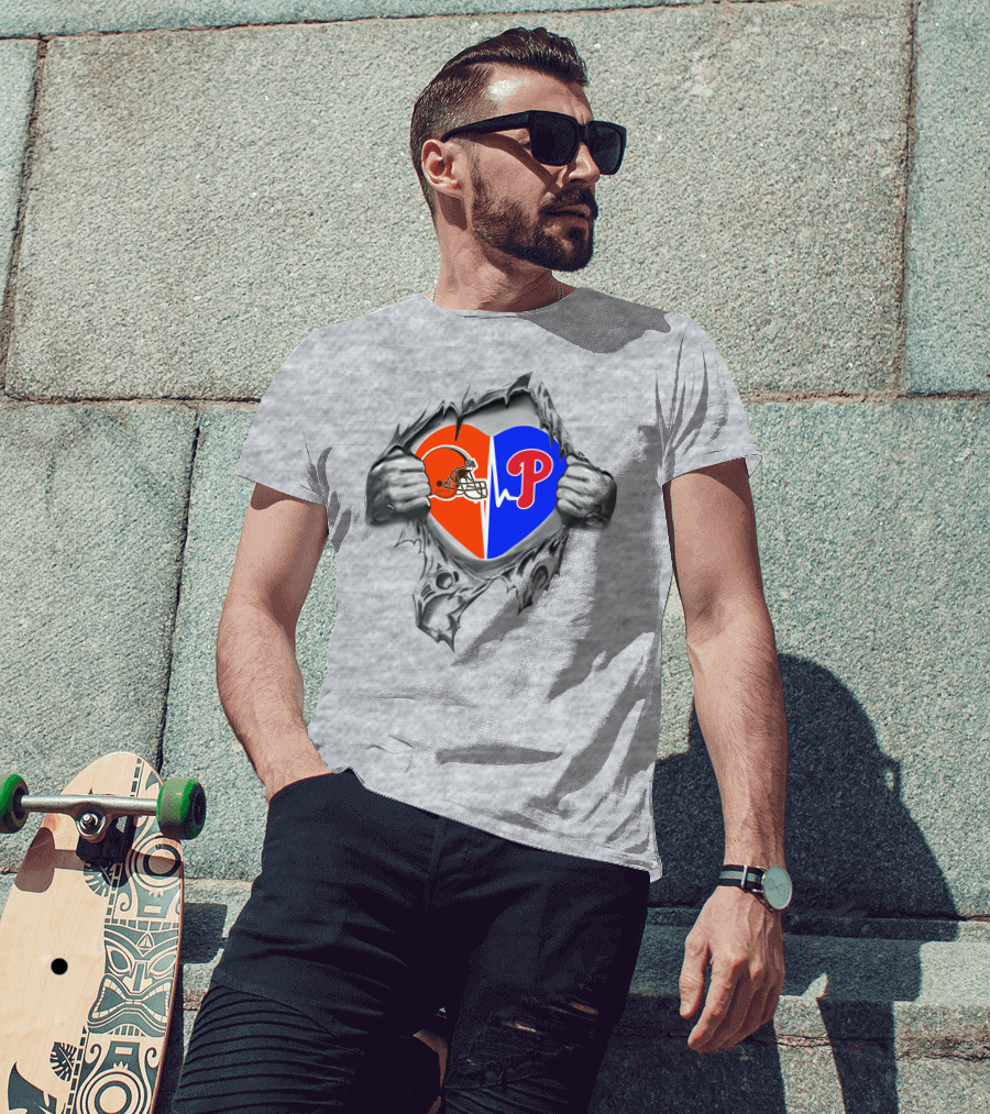 Browns Philadelphia Phillies Heart T-Shirt