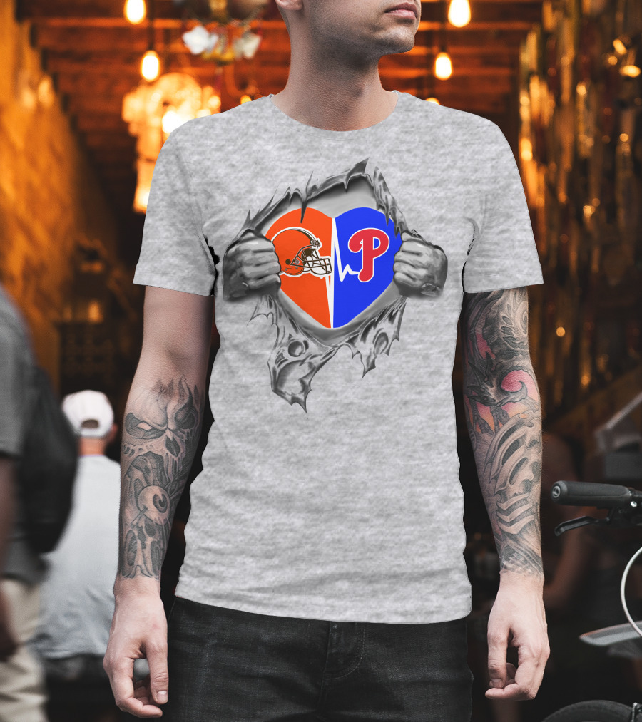 Browns Philadelphia Phillies Heart T-Shirt