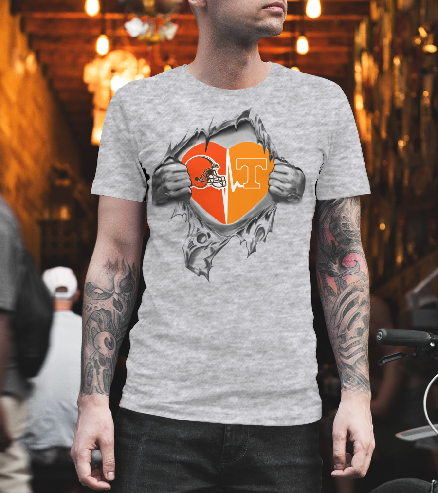 Browns Tennessee Volunteers Heartbeat Passion T-Shirt