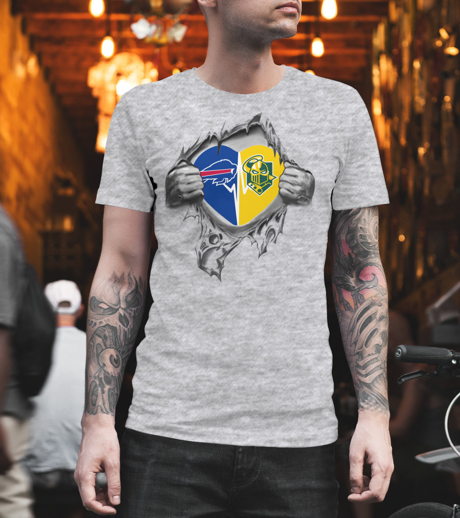 Buffalo Bills Vegas Golden Knights Heart Design 75 Clarkson Passion T-Shirt