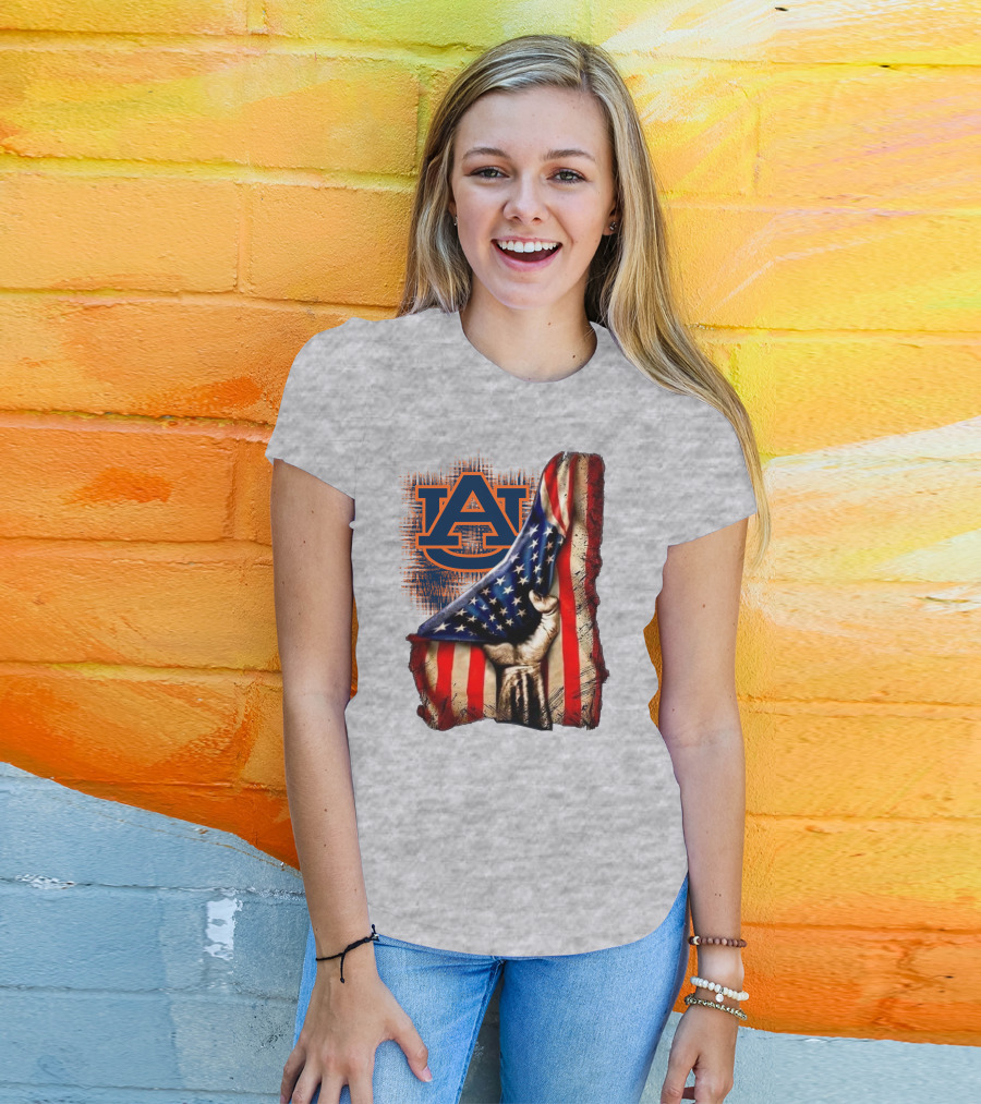 Auburn Tigers American Flag Patriotic T-Shirt
