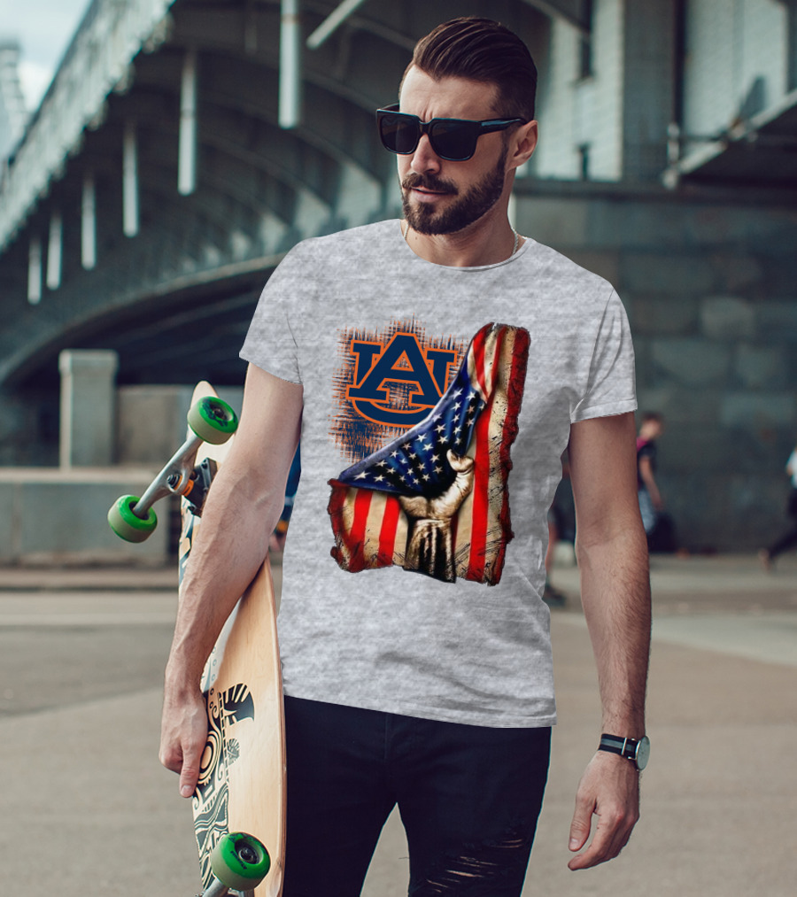 Auburn Tigers American Flag Patriotic T-Shirt