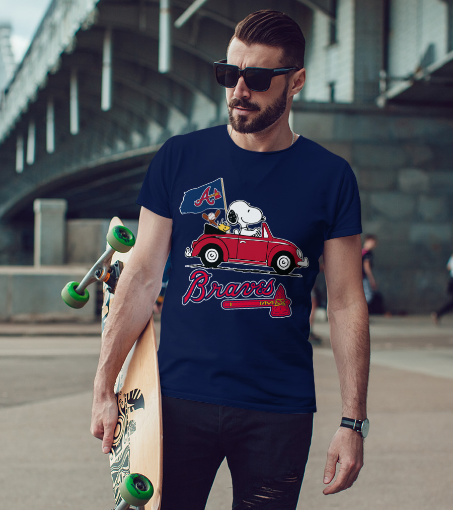Atlanta Braves Snoopy Woodstocks Car Adventure T-Shirt