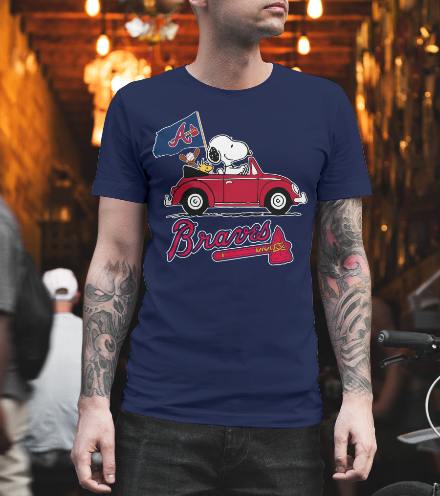 Atlanta Braves Snoopy Woodstocks Car Adventure T-Shirt