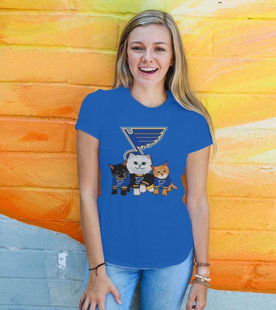 St Louis Blues Cats In Team Jerseys T-Shirt