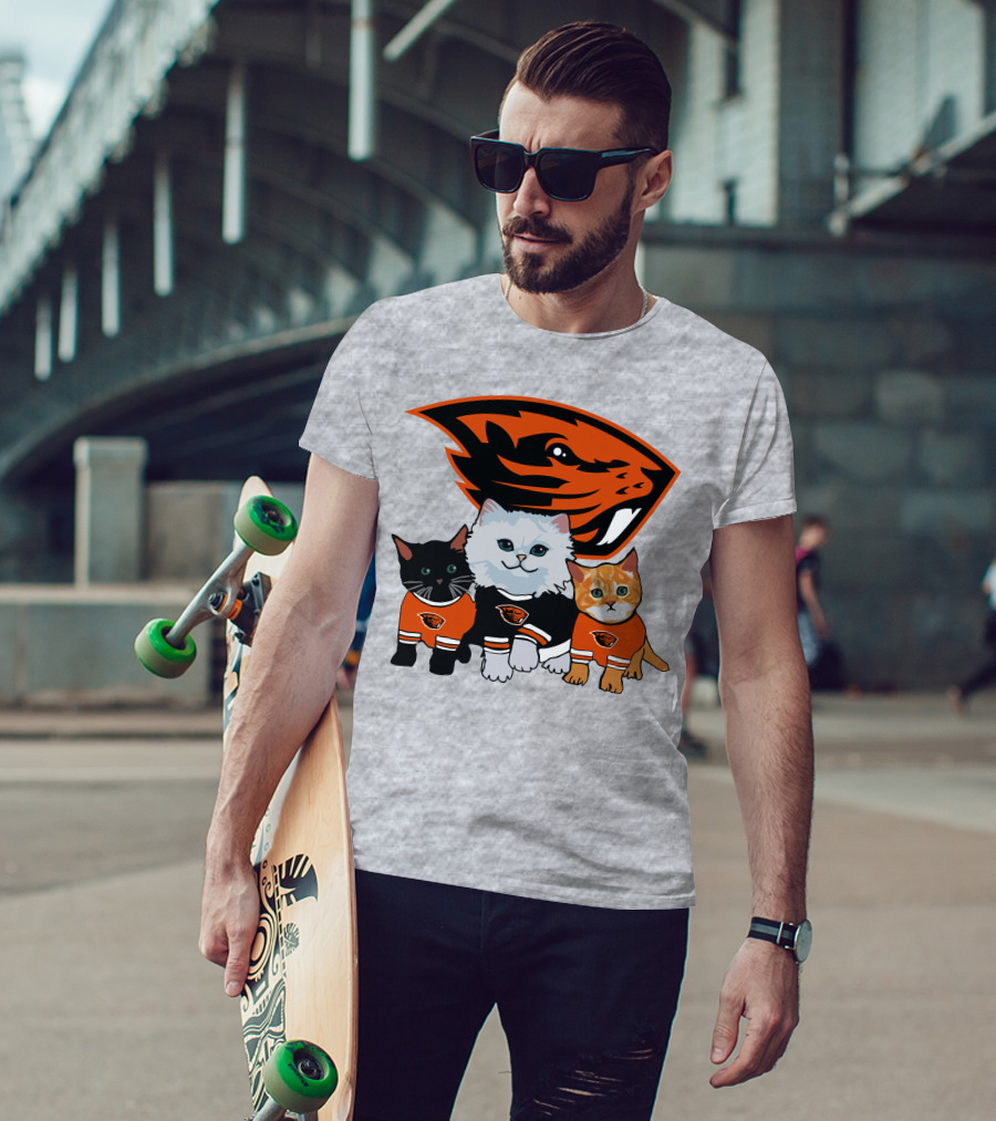 Oregon State Beavers Cats In Team Jerseys T-Shirt