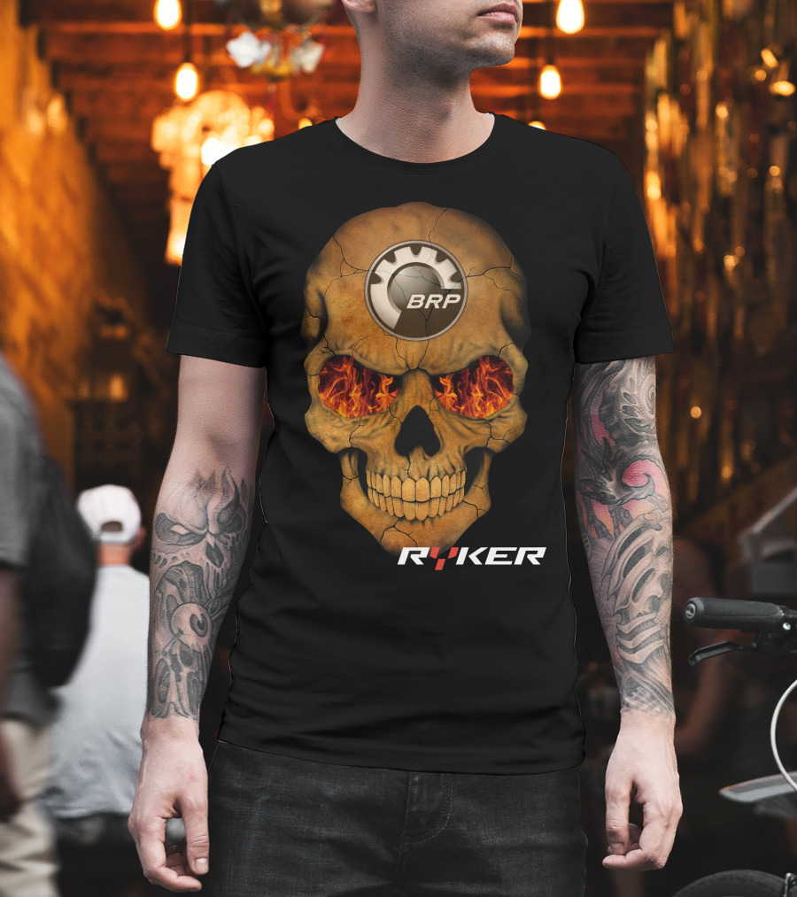 BRP Ryker Skull with Fiery Eyes T-Shirt