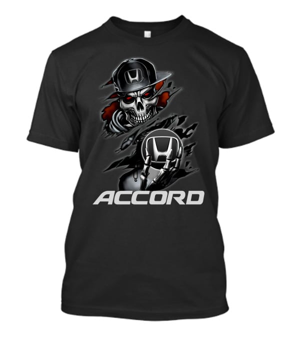 Honda Accord Skull Design Black Hat Red Eyes T-Shirt