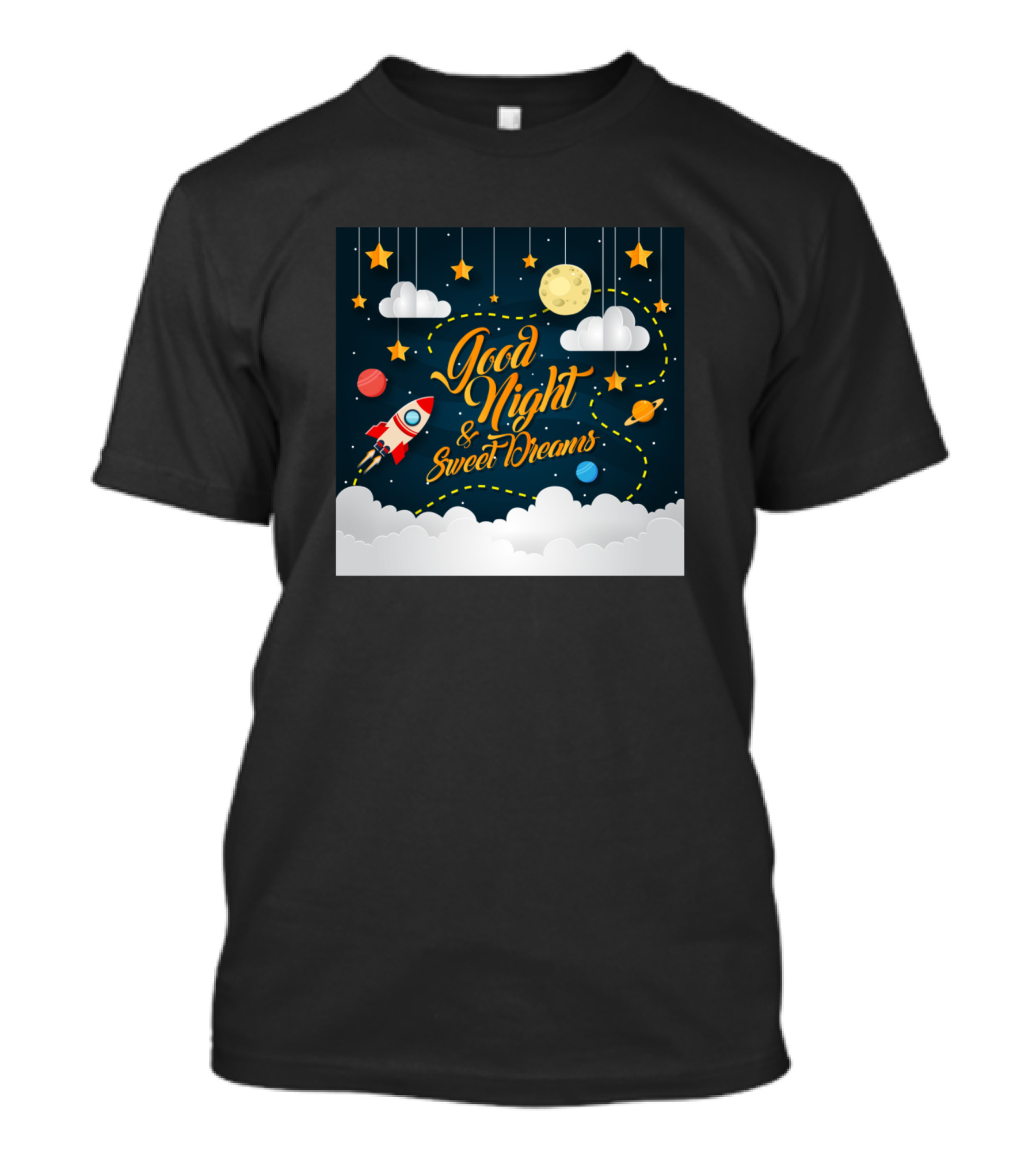 Good Night And Sweet Dreams With Rocket And Stars T-Shirt