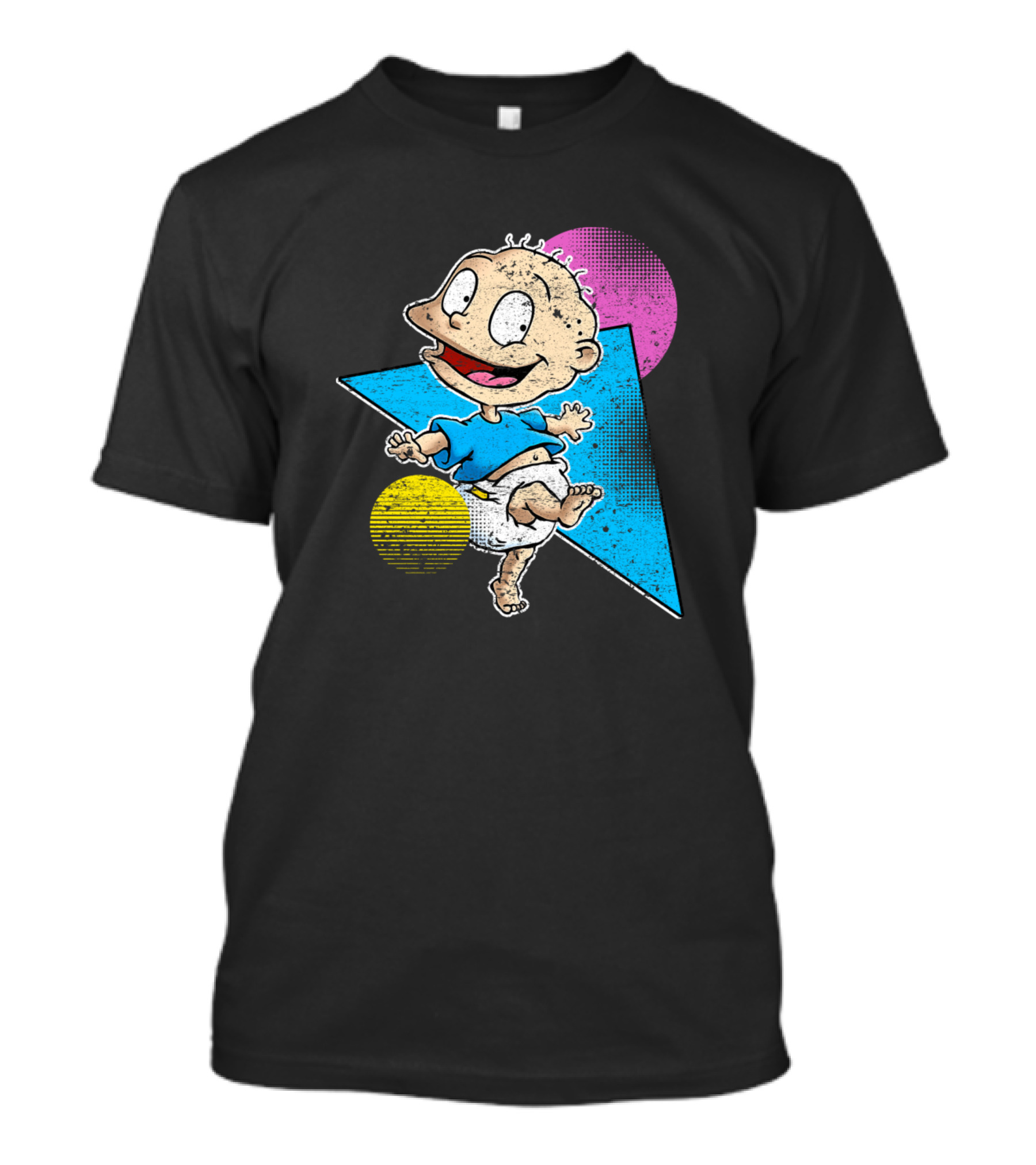 Tommy Retro Style Cartoon Character With Geometric Shapes T-Shirt
