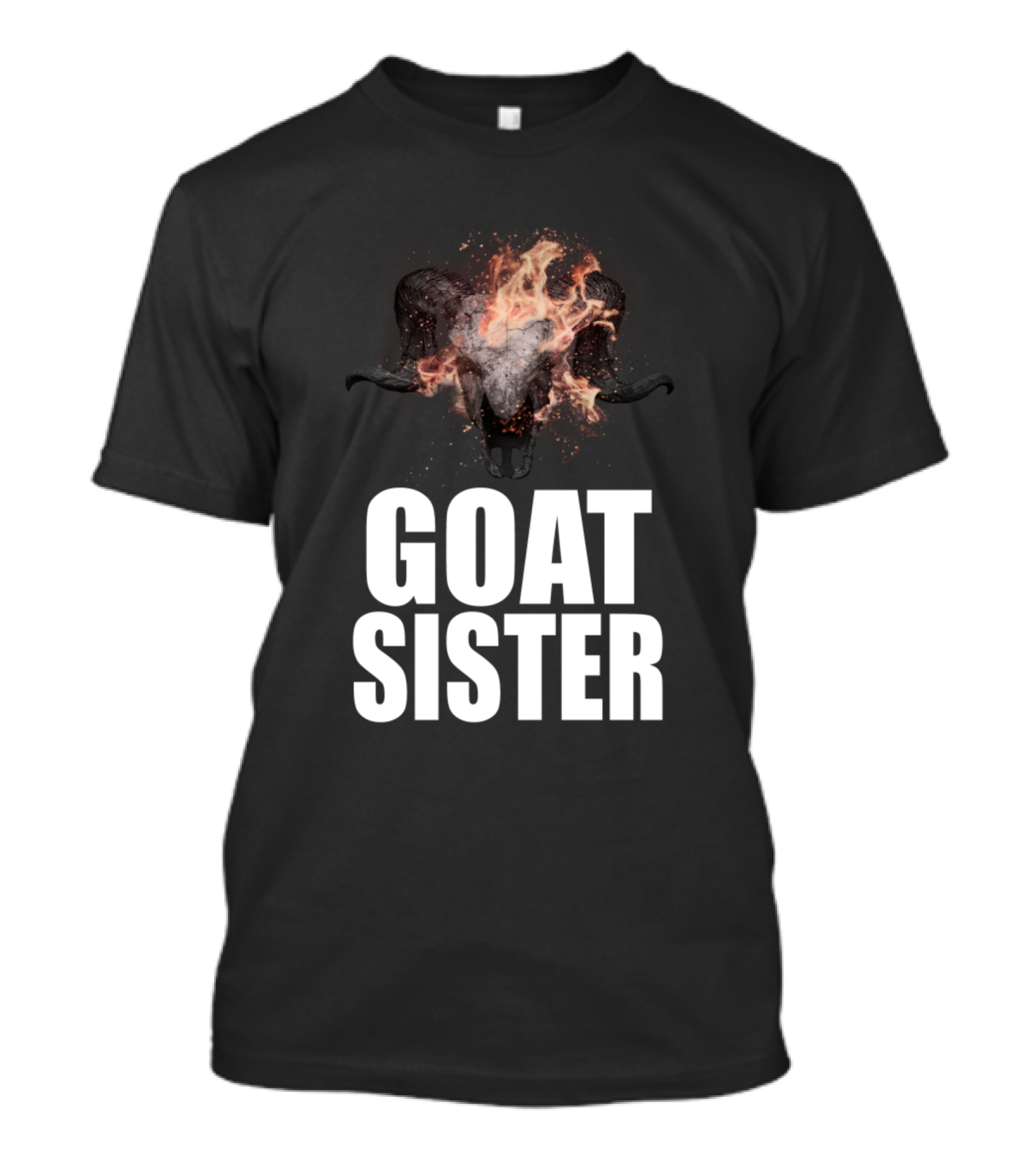 GOAT Sister Flaming Skull T-Shirt