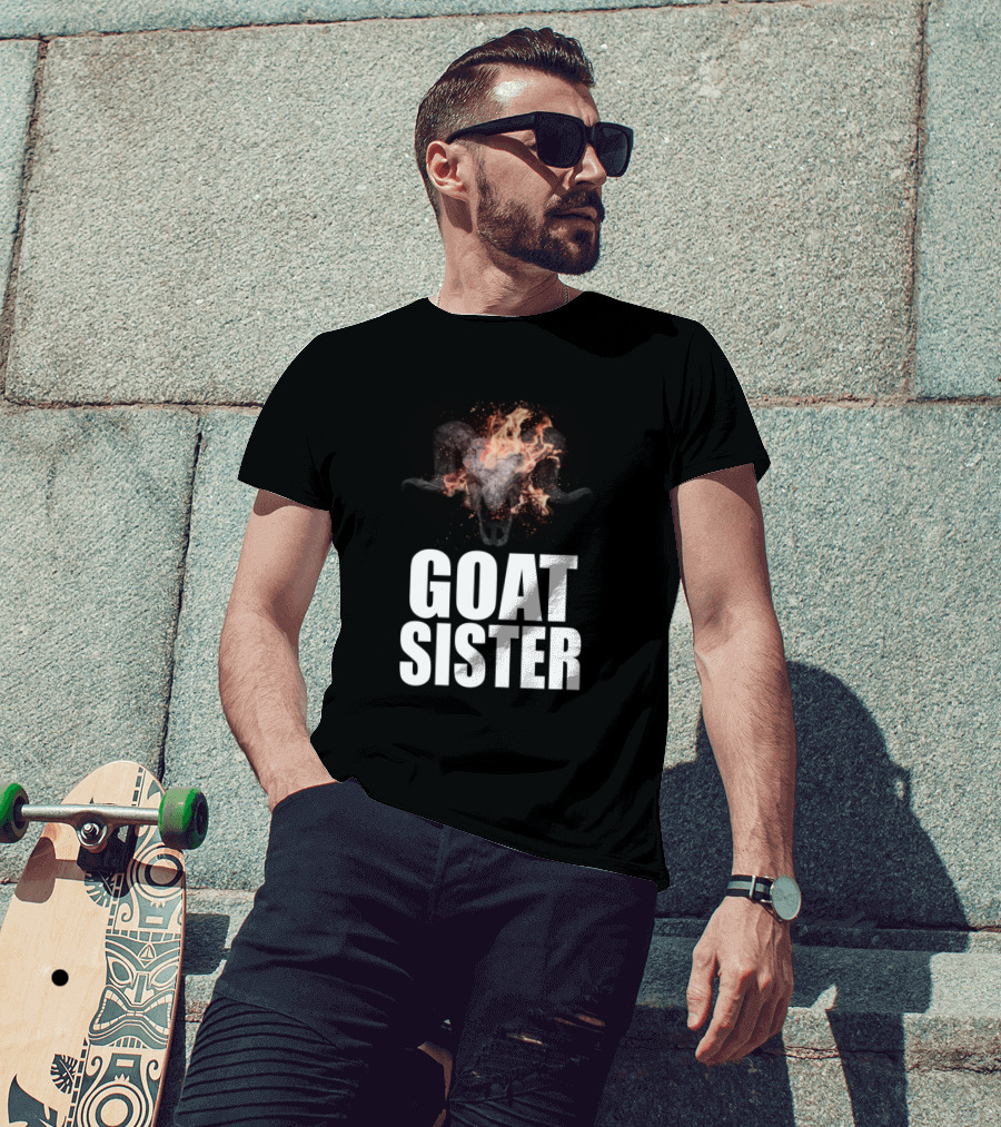 GOAT Sister Flaming Skull T-Shirt