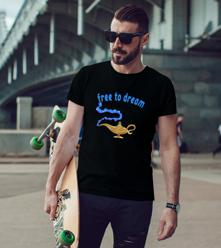 Free To Dream Magic Lamp Wish Come True Dreamer T-Shirt