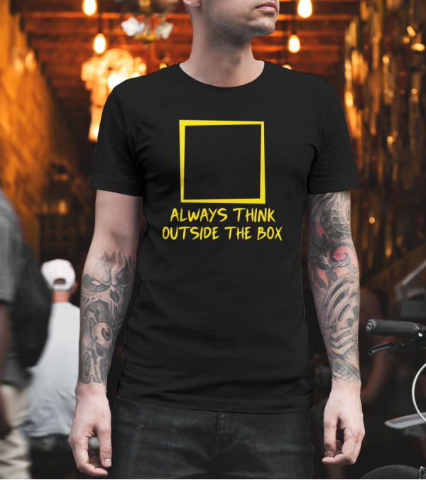 Always Think Outside the Box Yellow Square T-Shirt Always Think Outside the Box Yellow Square T-Shirt