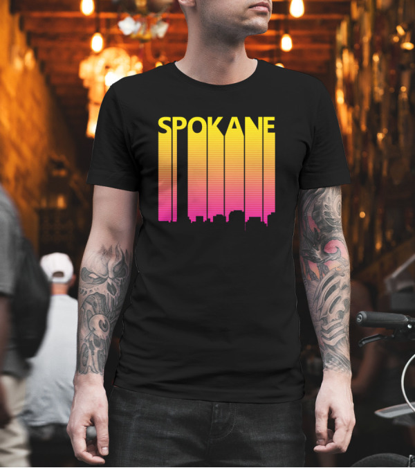 Spokane Retro Skyline 1980S T-Shirt Spokane Retro Skyline 1980S T-Shirt