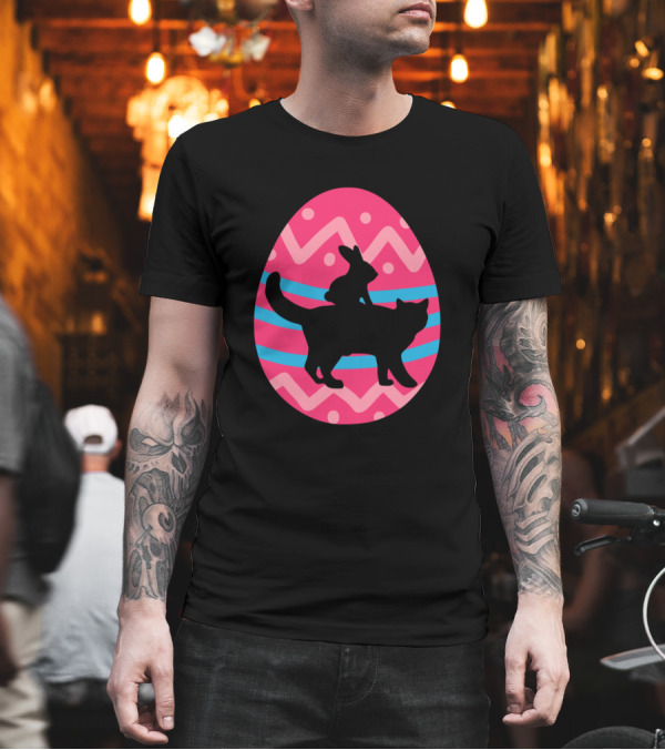 Funny Sphynx Cat Lovers Hairless Riding Bunny Easter Egg T-Shirt Funny Sphynx Cat Lovers Hairless Riding Bunny Easter Egg T-Shirt