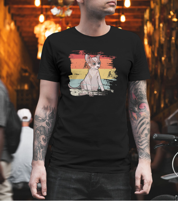 Retro Sphynx Cat Rainbow Vintage Style Kitten Kitty T-Shirt Retro Sphynx Cat Rainbow Vintage Style Kitten Kitty T-Shirt
