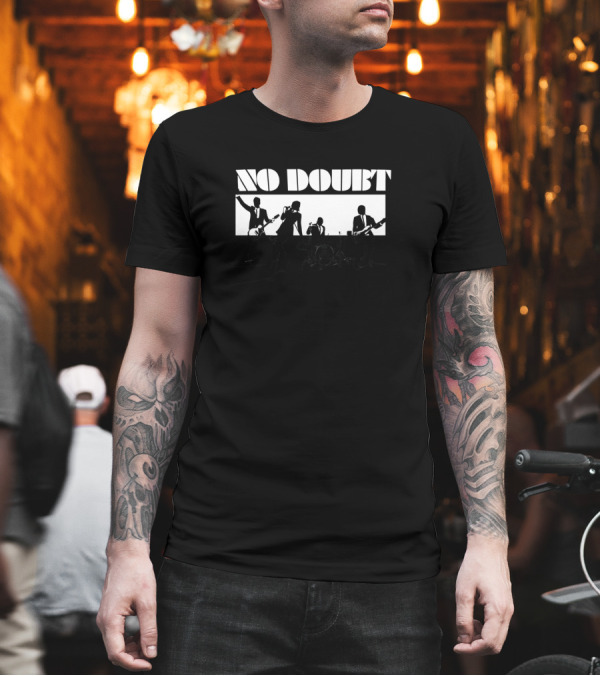 No Doubt Band Members Silhouette with Instruments T-Shirt No Doubt Band Members Silhouette with Instruments T-Shirt