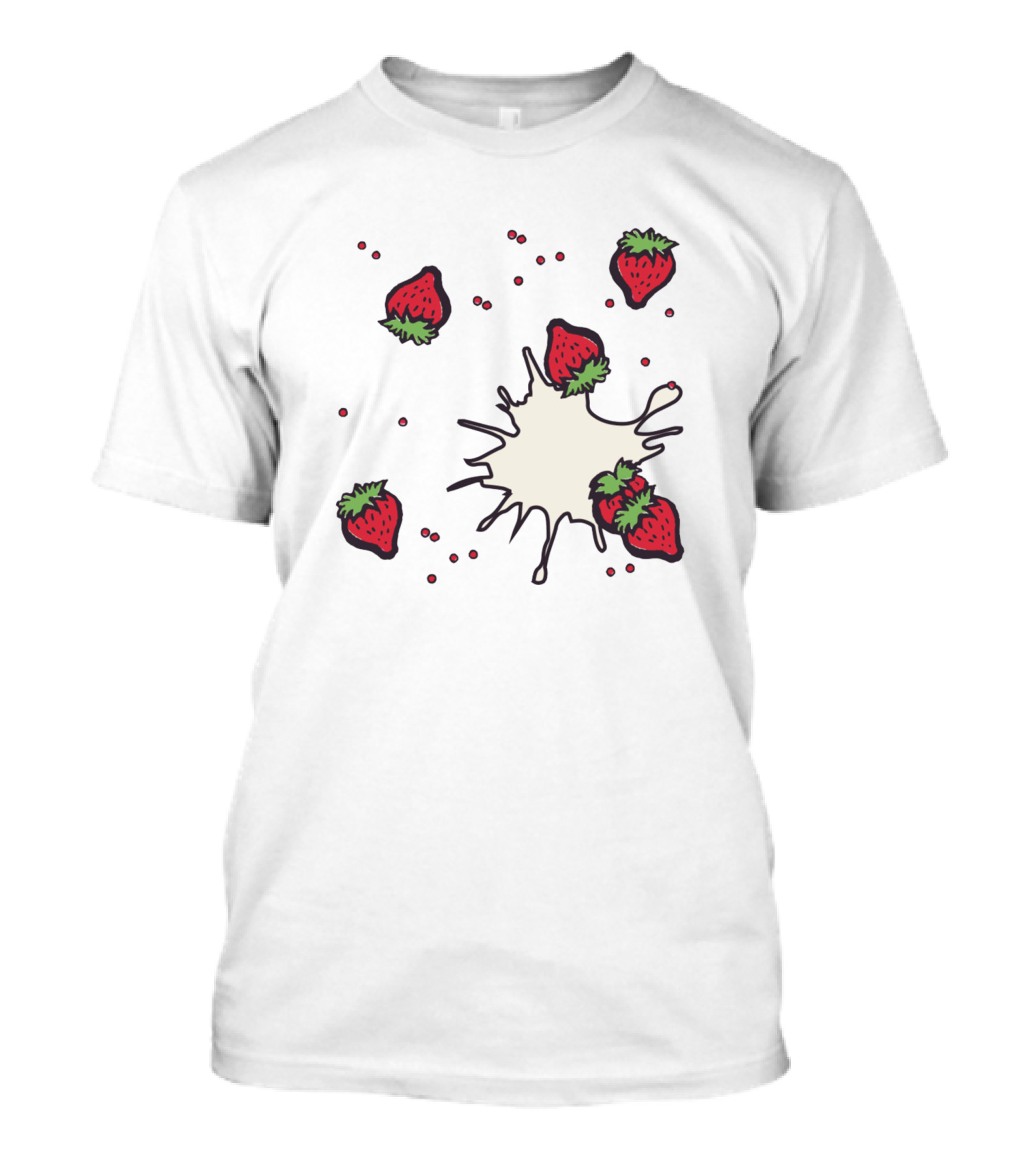 Kawaii Cute Strawberries And Cream Burst T-Shirt
