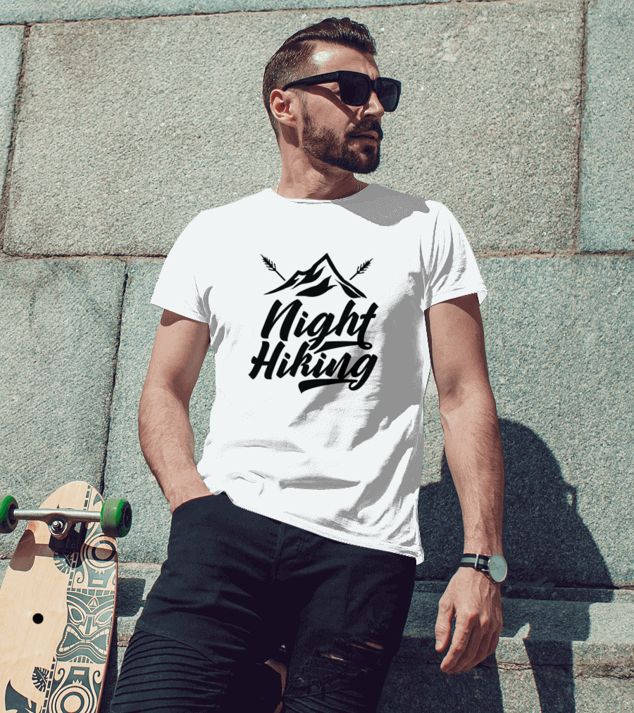 Night Hiking Mountain Adventure With Arrows T-Shirt