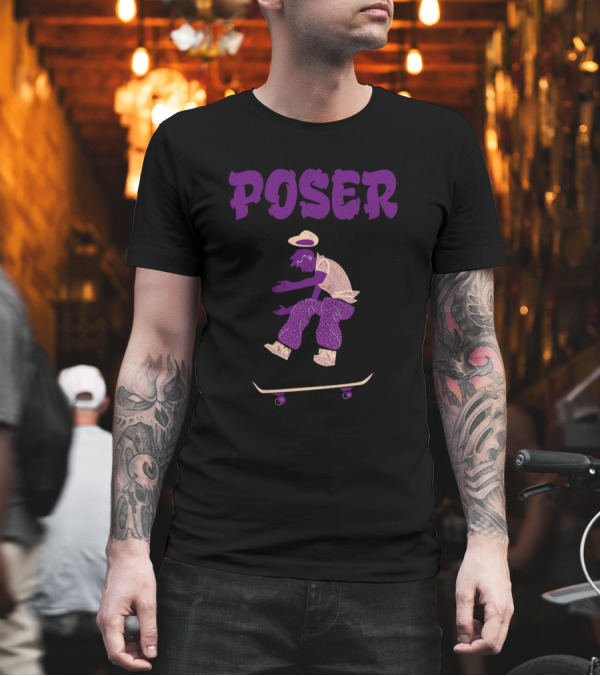 Poser Funny Purple Skater Boy Skateboarding T-Shirt Poser Funny Purple Skater Boy Skateboarding T-Shirt