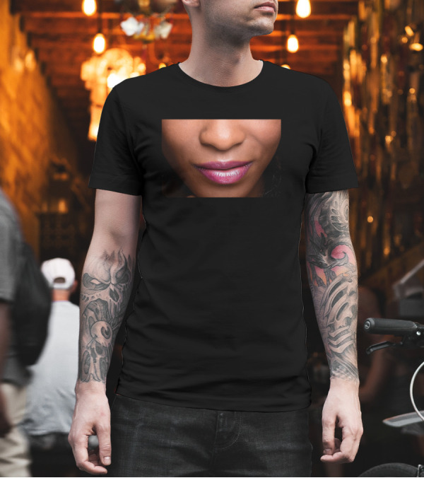 Beautiful Face of a Tanned Woman with Glossy Pink Lips T-Shirt Beautiful Face of a Tanned Woman with Glossy Pink Lips T-Shirt