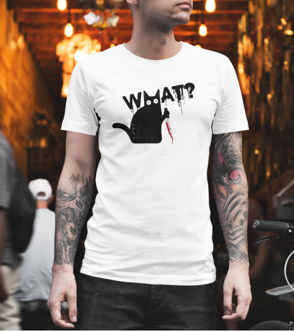 What Murderous Black Cat With Knife Funny Hall Cat T-Shirt What Murderous Black Cat With Knife Funny Hall Cat T-Shirt