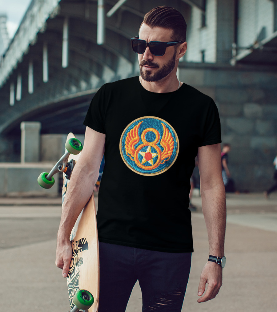 8Th Squadron Airforce Winged Emblem With Star Circle T-Shirt