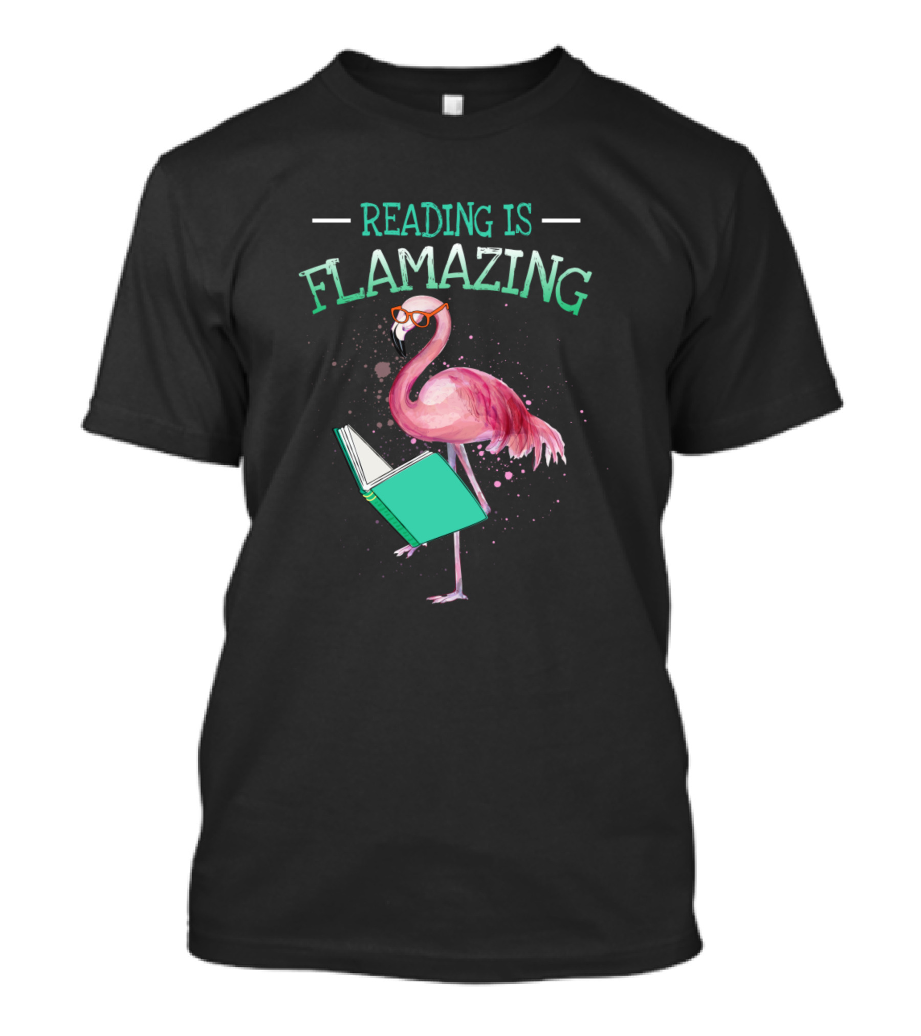Flamazing Flamingo Reading Is Cute Book Love T-Shirt